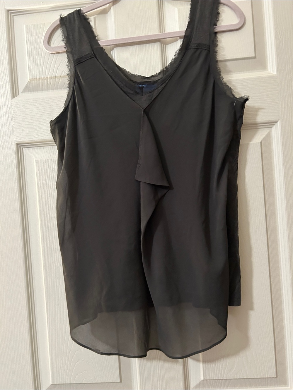 Sleeveless Olive Green Chiffon Top